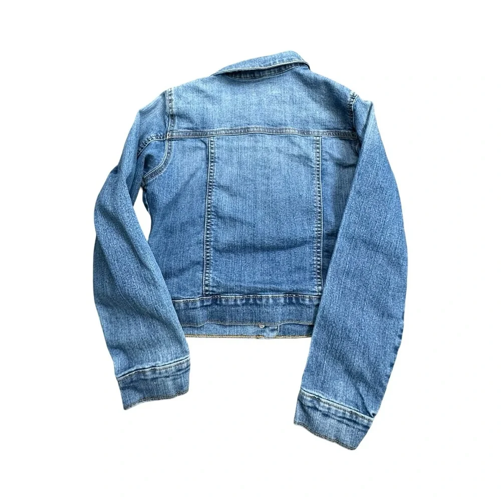Old Navy Denim Jacket Girls XL 14 Blue Trucker Stretch Classic Button Front